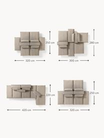 Sofa modułowa Felix, Tapicerka: 100% poliester Dzięki tka, Nogi: tworzywo sztuczne Ten pro, Greige tkanina, B 320 x T 250 cm