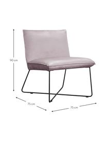 Sedia imbottita in velluto lilla Victor, Rivestimento: velluto (100% poliestere), Struttura: legno, Gambe: metallo, Velluto viola chiaro, legno, nero, Larg. 75 x Prof. 75 cm