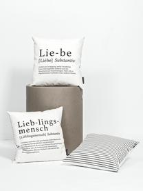 Wendekissen Wordart, mit Inlett, 100% Polyester, Schwarz, Weiß, 40 x 40 cm