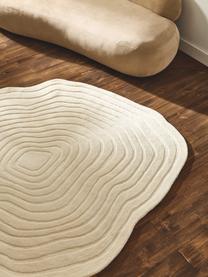 Ręcznie tuftowany dywan z wełny Niria, Złamana biel, Ø 150 cm (Rozmiar M)