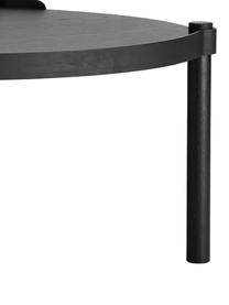 Ronde salontafel Woody van eikenhout, Eikenhout, FSC-gecertificeerd, Eikenhout, zwart gelakt, Ø 80 cm