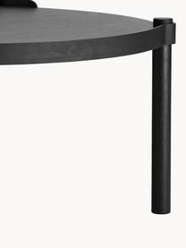 Table d'appoint ovale en bois de chêne Woody, Bois de chêne, certifié FSC, Bois de chêne, noir laqué, Ø 80 cm