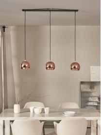 Grande suspension 3 lampes Ball, Tons cuivre, larg. 100 x haut. 18 cm