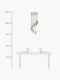 Lampada a sospensione a grappolo Arvo, Paralume: metallo cromato, Baldacchino: metallo cromato, Cromato, Ø 38 x A 120 cm