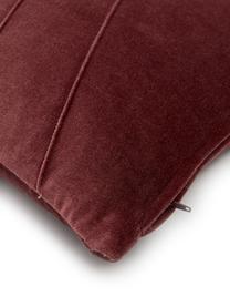 Poduszka z aksamitu z wypełnieniem Pintuck, Tapicerka: 55% rayon, 45% bawełna, Bordowy, S 45 x D 45 cm
