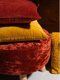 Coussin 45x45 velours Pintuck, Bordeaux