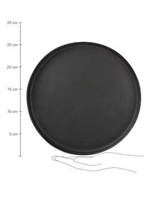 Assiette plate noire Studio Urban, 4 pièces, Grès cérame, Noir, Ø 26 cm