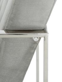 Fotel wypoczynkowy z aksamitu Manhattan, Tapicerka: aksamit (poliester) Dzięk, Szary aksamit, odcienie srebrnego, S 70 x G 72 cm