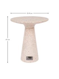 Ronde tuin bijzettafel Victoria van terrazzo in roze, Roze, Ø 41 x H 47 cm