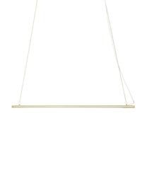 Grosse LED-Pendelleuchte Lumina mit Holz-Dekor, Lampenschirm: Metall, lackiert, Baldachin: Metall, lackiert, Messingfarben, 124 x 2 cm