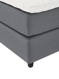 Letto boxspring premium in tessuto grigio Eliza, Materasso: nucleo a 5 zone di molle , Struttura: legno di pino massiccio, Piedini: legno di betulla massicci, Tessuto grigio, 160 x 200 cm, durezza 2