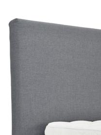 Lit à sommier tapissier gris Premium Eliza, Tissu gris, 160 x 200 cm, indice de fermeté 2