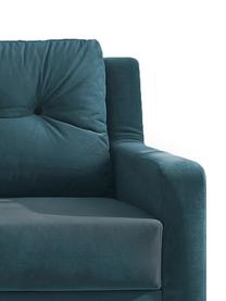 Sofa rozkładana z aksamitu Bergen (3-osobowa), Tapicerka: 100% aksamit poliestrowy, Nogi: metal lakierowany, Niebieski, S 222 x G 92 cm