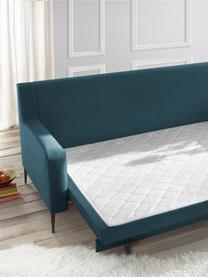 Sofa rozkładana z aksamitu Bergen (3-osobowa), Tapicerka: 100% aksamit poliestrowy, Nogi: metal lakierowany, Niebieski, S 222 x G 92 cm