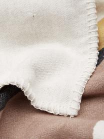Plaid blanc crème coton à motif abstrait Nova, 85 % coton, 8 % viscose, 7 % polyacrylique, Crème, larg. 145 x long. 220 cm