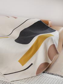 Bavlnená deka s abstraktným vzorom Nova, 85 % bavlna, 8 % viskóza, 7 % polyakryl, Krémová, Š 145 x D 220 cm