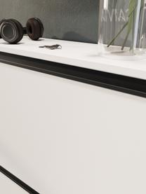 Schoenenkast Halem, Frame: spaanplaat, melamineharsc, Handvatten: gecoat aluminium, Poten: kunststof, Wit, zwart, B 67 x H 139 cm