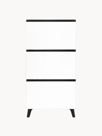 Schoenenkast Halem, Frame: spaanplaat, melamineharsc, Handvatten: gecoat aluminium, Poten: kunststof, Wit, zwart, B 67 x H 139 cm