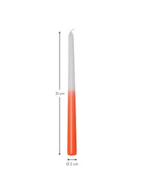 Stabkerzen Dubli in Orange/Weiß, 4 Stück, Wachs, Orange, Weiß, Ø 2 x H 31 cm