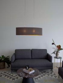 Ovale hanglamp Jamie, Fitting: vernikkeld metaal, Taupe, goudkleurig, B 78 x H 22 cm