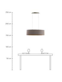 Ovale hanglamp Jamie, Fitting: vernikkeld metaal, Taupe, goudkleurig, B 78 x H 22 cm