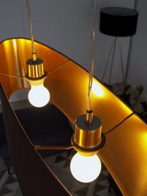 Oválna závesná lampa Jamie, Sivobéžová, odtiene zlatej, Š 78 x V 22 cm