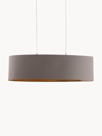 Ovale hanglamp Jamie, Fitting: vernikkeld metaal, Taupe, goudkleurig, B 78 x H 22 cm