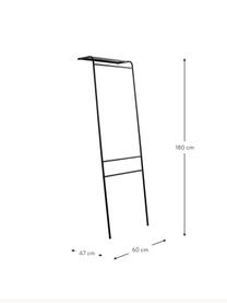 Porte-serviettes en métal Wando, Métal, laqué, Noir, larg. 60 x haut. 180 cm