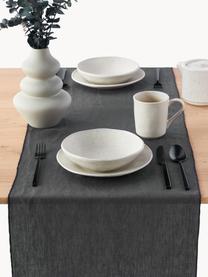 Leinen-Tischläufer Kennedy mit Umkettelung, Anthrazit, Schwarz, B 40 x L 150 cm