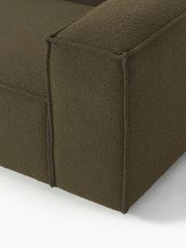 Modulares Sofa Lennon (3-Sitzer) aus Bouclé, Bezug: Bouclé (100 % Polyester) , Gestell: Massives Kiefernholz, Spe, Füße: Kunststoff Dieses Produkt, Bouclé Olivgrün, B 238 x T 119 cm