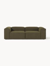 Modulares Sofa Lennon (3-Sitzer) aus Bouclé, Bezug: Bouclé (100 % Polyester) , Gestell: Massives Kiefernholz, Spe, Bouclé Olivgrün, B 238 x T 119 cm