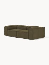 Modulares Sofa Lennon (3-Sitzer) aus Bouclé, Bezug: Bouclé (100 % Polyester) , Gestell: Massives Kiefernholz, Spe, Bouclé Olivgrün, B 238 x T 119 cm