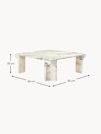 Konferenční stolek z vápence Doric, Š 80 cm, Vápenec, Světle béžová, odstíny šedé, Š 80 cm, V 80 cm