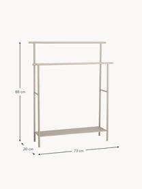 Wieszak na ręczniki Dora, Stal szlachetna malowana proszkowo, Jasny beżowy, matowy, Ø 73 x W 88 cm