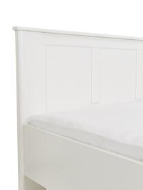 Cama de madera Chalet, Aglomerado frustrado, Blanco, 160 x 200 cm