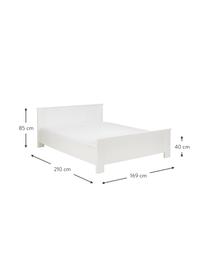 Cama de madera Chalet, Aglomerado frustrado, Blanco, 160 x 200 cm