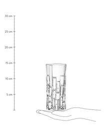 Kristallen longdrinkglazen Etna met reliëf, 6 stuks, Kristalglas, Transparant, Ø 7 x H 15 cm, 350 ml