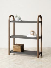 Libreria Bellwood, Struttura: legno, Scaffale: metallo rivestito, Nero, legno scuro, Larg. 72 x Alt. 90 cm