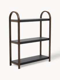 Libreria Bellwood, Struttura: legno, Scaffale: metallo rivestito, Nero, legno scuro, Larg. 72 x Alt. 90 cm