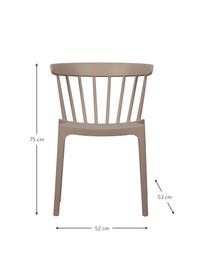 Stohovateľná záhradná stolička Bliss, Polypropylén, Sivobéžová, Š 52 x H 53 cm