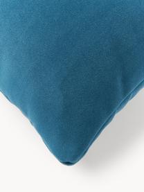 Coussin canapé en velours Lena, Velours bleu pétrole, larg. 50 x long. 50 cm