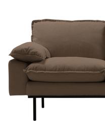 Sofa Magnolia (3-Sitzer) mit Metall-Füßen, Bezug: 63% Baumwolle, 37% Leinen, Füße: Metall, pulverbeschichtet, Stoff Braun, B 225 x T 94 cm