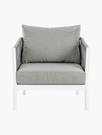 Tuin loungefauteuil Florencia, Frame: gepoedercoat aluminium, Zitvlak: polyester, Grijs, wit, B 80 x D 85 cm
