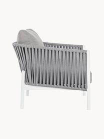 Tuin loungefauteuil Florencia, Frame: gepoedercoat aluminium, Zitvlak: polyester, Grijs, wit, B 80 x D 85 cm