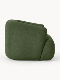 Fauteuil en tissu bouclé Sofia, Bouclé vert foncé, larg. 97 x prof. 84 cm