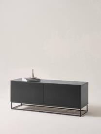 Mueble TV Lyckeby, Estructura: tablero de fibras de dens, Patas: metal con pintura en polv, Negro, An 140 x Al 54 cm