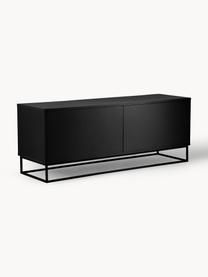 Mueble TV Lyckeby, Estructura: tablero de fibras de dens, Patas: metal con pintura en polv, Negro, An 140 x Al 54 cm