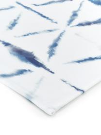 Telo mare leggero con motivo batik Shibori, 55% poliestere, 45% cotone, qualità molto leggera 340 g/m², Bianco, blu, Larg. 70 x Lung. 150 cm