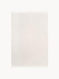 Tapis fin en coton tissé main Agneta, 100 % coton, Blanc crème, larg. 200 x long. 300 cm (taille L)