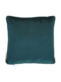 Coussin en velours 45x45 bleu doré Whety, 100 % velours, imprimé, Bleu pétrole, couleur dorée, larg. 45 x long. 45 cm